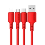 Kabel USB USB-C 3A Quick Charger 1,2 m POWERLINE Somostel czerwony 1