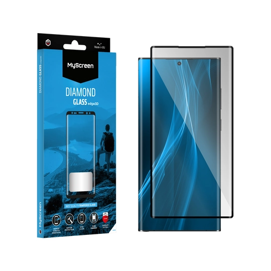 Szkło hartowane MyScreen Diamond Glass z czarną ramką do Samsung Galaxy S23 Ultra