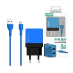 Ładowarka sieciowa SMS-A53 2A Somostel niebieska + kabel micro USB