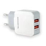Ładowarka sieciowa DUAL USB 2.1A Somostel biała