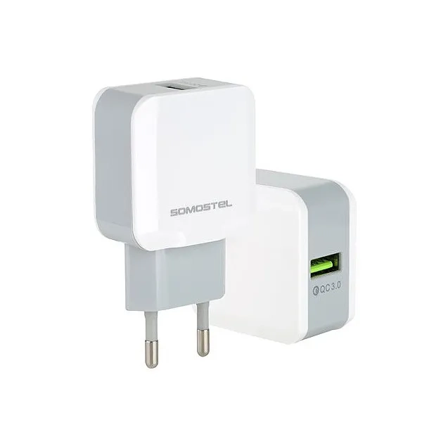 Ładowarka sieciowa do telefonu Quick Charge 3.0 18W Somostel biała