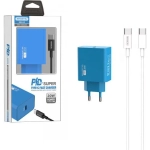 Ładowarka sieciowa do telefonu 20W Power Delivery Somostel niebieska + kabel USB-C