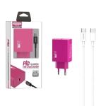 Ładowarka sieciowa do telefonu 20W Power Delivery Somostel różowa + kabel USB-C