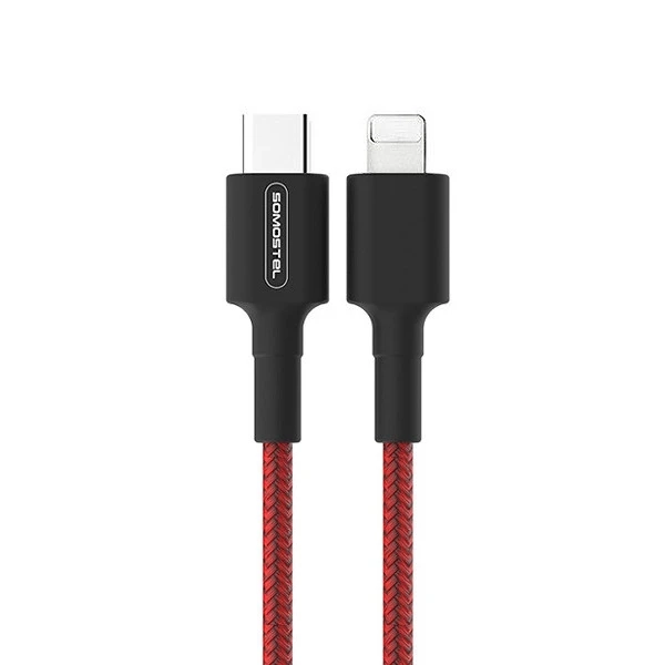 Kabel USB iPhone 3.6A Somostel 1m czerwony POWER DELIVERY SMS-BW05 PD