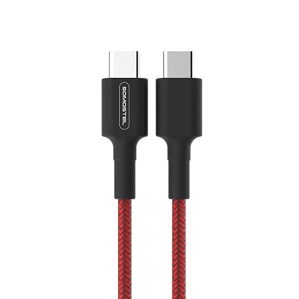 Kabel USB-C x2 3.6 A Somostel 1m SMS-BW05 czerwony