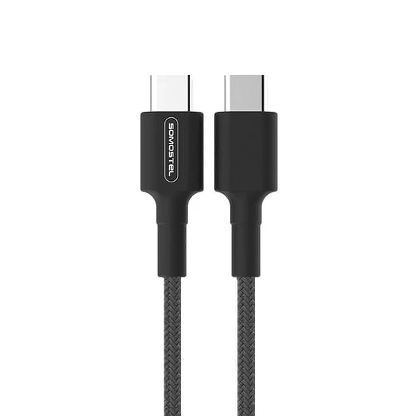 Kabel USB-C x2 3.6 A 1m Somostel SMS-BW05 czarny