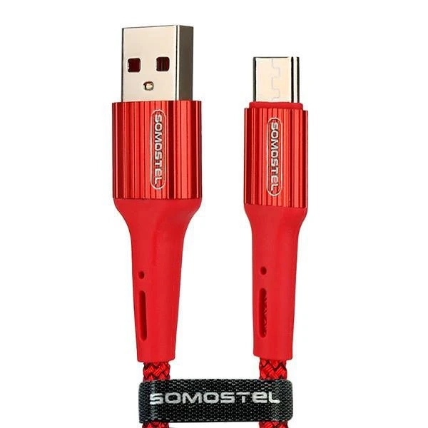 Kabel Micro USB 3.6 A POWERLINE Somostel SMS-BW06 1 m czerwony