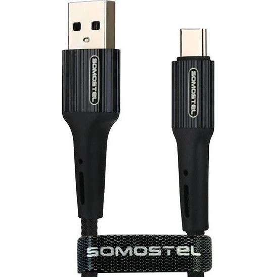 Kabel USB A + USB-C 3.6 A 1m Somostel POWERLINE SMS-BW06 czarny