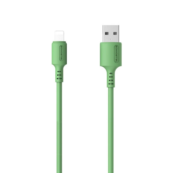 Kabel USB Lightning 3A Quick Charger 1,2m POWERLINE SMS-BP06 MACARON Somostel zielony