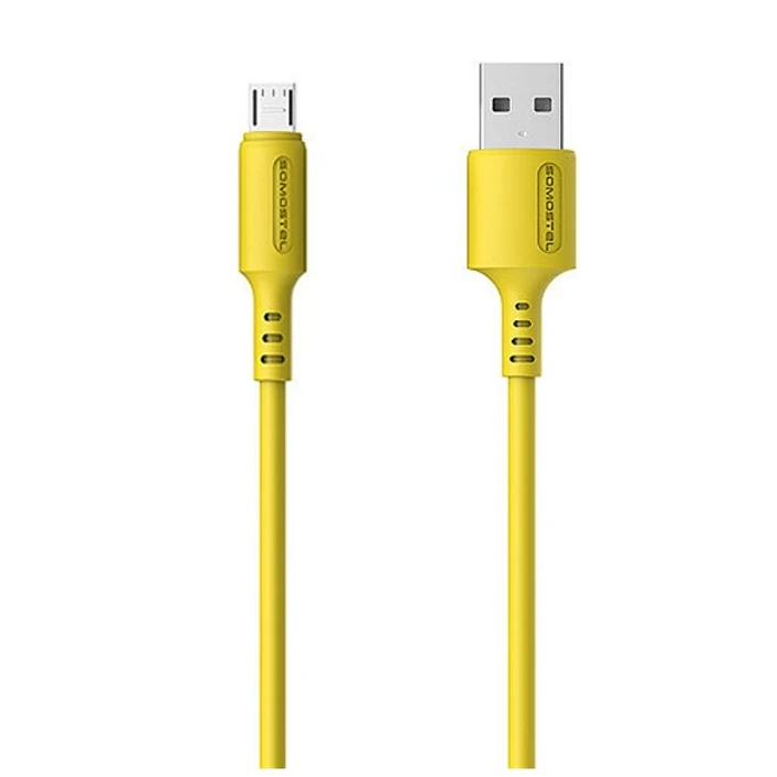 Kabel USB - micro USB 3A Quick Charger 1,2m POWERLINE SMS-BP06 MACARON Somostel żółty