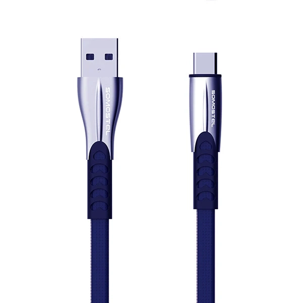 Kabel USB-A - USB-C 2.4 A Somostel 1m POWERLINE SMS-BW02 niebieski