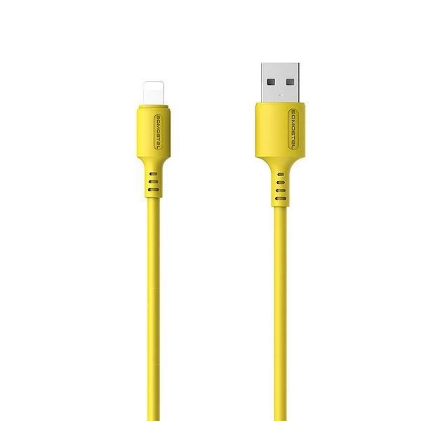 Kabel USB Lightning 3A Quick Charger 1,2m POWERLINE SMS-BP06 MACARON Somostel żółty