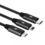 Kabel USB 3w1 1,2 m POWERLINE Somostel SMS-BW03 czarny