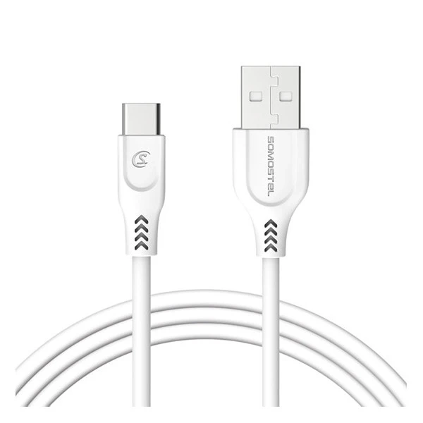 Kabel USB-A - USB-C 3.1 A 1m POWERLINE Somostel SMS-BT09 biały