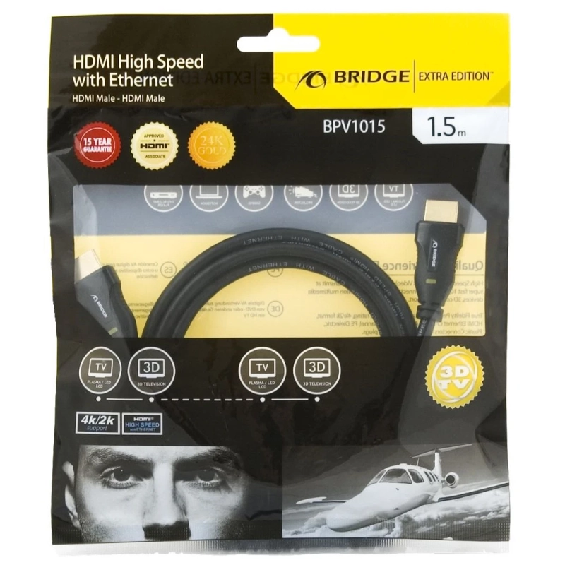 Kabel Connect HDMI 1.5m Bridge czarny