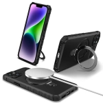 Etui do iPhone 15 Protect Armor Magsafe Metal Ring Case czarne