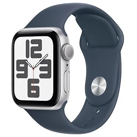 Apple Watch SE 2 (2023) GPS 40mm koperta aluminiowa Silver + pasek Storm Blue Sport Band M/L