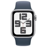 Apple Watch SE (2023) GPS 44mm koperta aluminiowa Silver + pasek Storm Blue Sport Band M/L