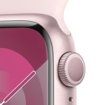 Apple Watch Series 9 GPS z kopertą 41 mm z aluminium w kolorze różowym z paskiem sportowym M/L w kolorze jasnoróżowym