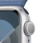 Apple Watch Series 9 GPS z kopertą 41mm z aluminium w kolorze srebrnym z opaską sportową w kolorze zimowego błękitu