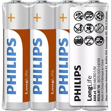 Baterie Philips AAA R03 LongLife F4 4 szt.