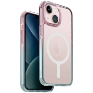 Etui na iPhone 15 UNIQ Combat Duo Magclick Charging niebiesko-różowe