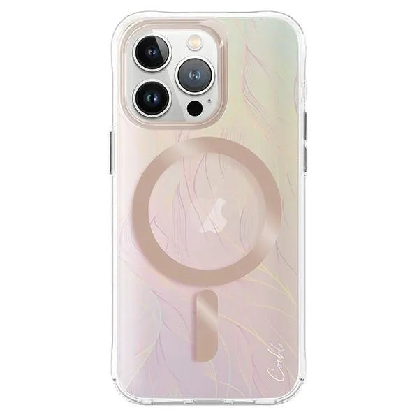 Etui na iPhone 15 Pro UNIQ Coehl Willow Magnetic Charging opal