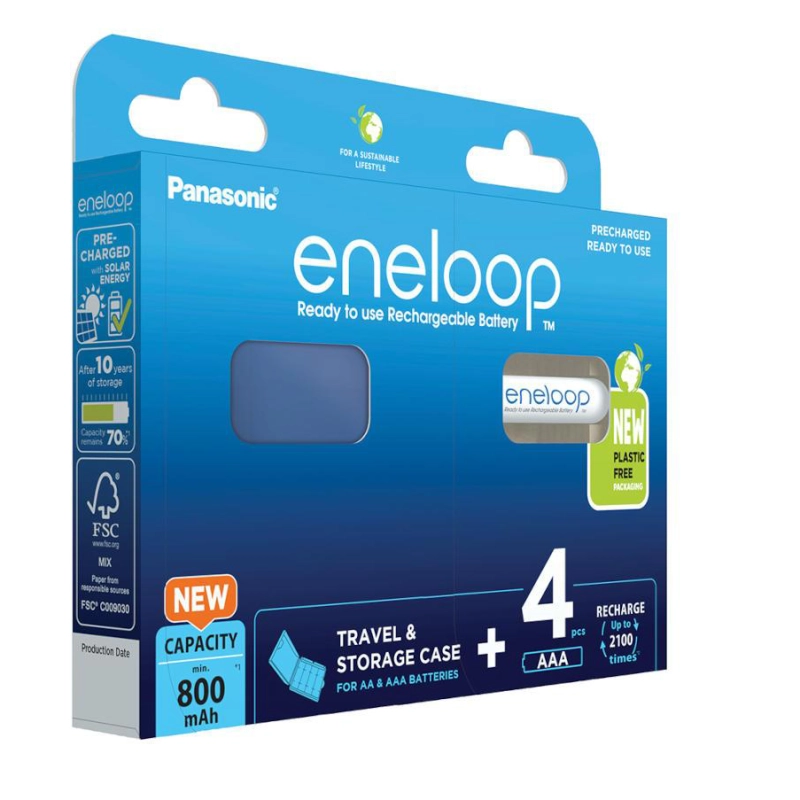 Panasonic Eneloop AAA 800 mAh 4 szt + box