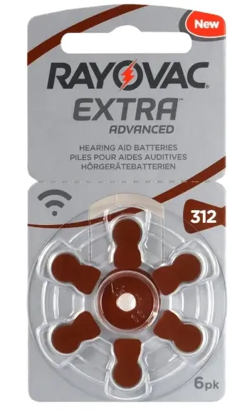 Bateria do aparatów słuchowych Rayovac Extra Advanced 312 (6 sztuk)