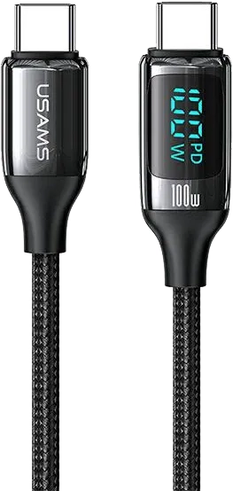 Kabel USB-C - USB-C 1,2 m 100 W LED Fast Charging czarny