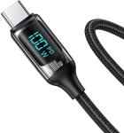 Kabel USB-C - USB-C 1,2 m 100 W LED Fast Charging czarny