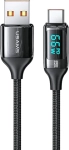 Kabel USB-A - USB-C 1,2 m 6 A LED Fast Charging czarny
