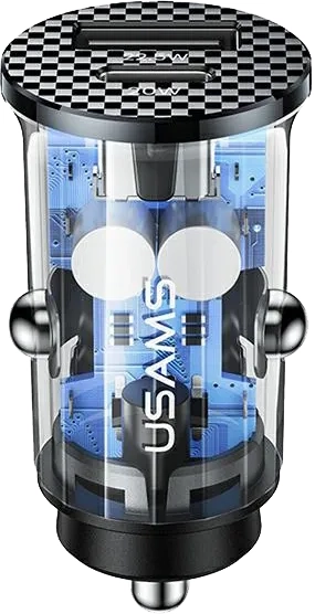Ładowarka samochodowa USB-A USB-C 42,5 W Fast Charge przezroczysta
