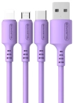 Kabel USB-A - Lightning 3 A Quick Charger Somostel fioletowy