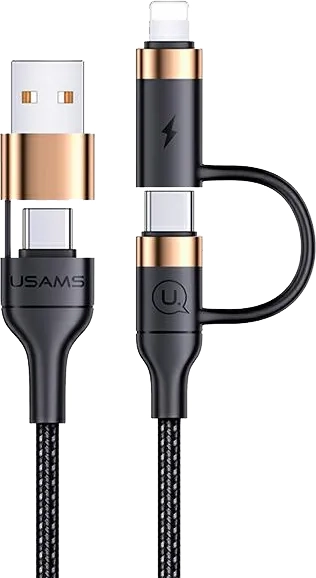 Kabel USB-C/USB-A - USB-C/Lightning USAMS czarny