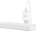 Ładowarka sieciowa USB-A 2 A USMS biała + kabel USB-C