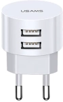 Ładowarka sieciowa 2x USB-A USMS biała + kabel USB-C