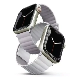 Pasek UNIQ Revix do Apple Watch Series 4/5/6/7/8/SE/SE2 38/40/41mm Reversible Magnetic lilak-biały
