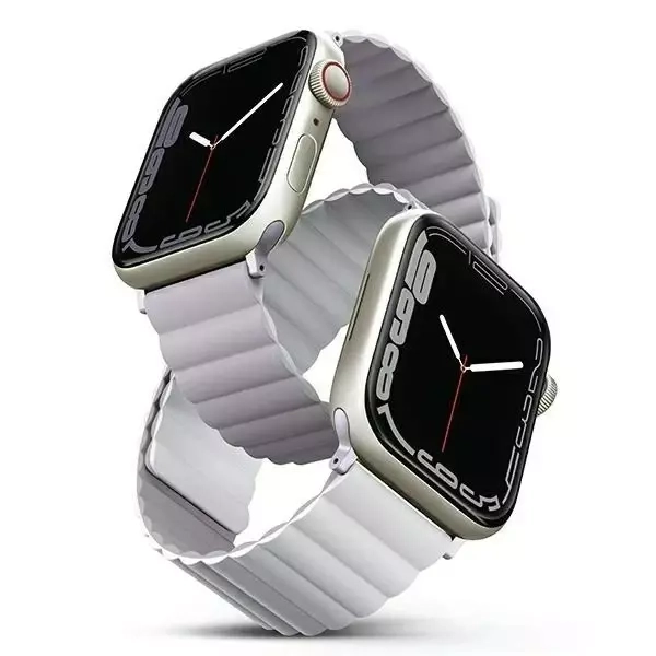 Pasek UNIQ Revix do Apple Watch Series 4/5/6/7/8/SE/SE2 38/40/41mm Reversible Magnetic lilak-biały