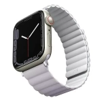 Pasek UNIQ Revix do Apple Watch Series 4/5/6/7/8/SE/SE2 38/40/41mm Reversible Magnetic lilak-biały