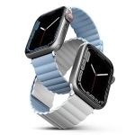 Pasek UNIQ Revix do Apple Watch Series 1/2/3/4/5/6/7/8/9/SE/SE2/SE3Ultra/Ultra 2 42/44/45/49mm Reversible Magnetic Biało-niebieski