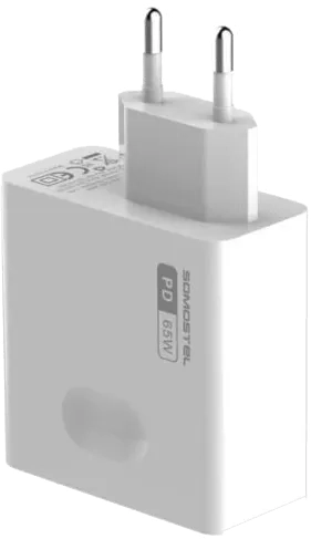 Ładowarka sieciowa USB-C 65 W Somostel biała + kabel USB-C - Lightning