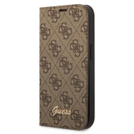 Guess GUBKP14MHG4SHW iPhone 14 Plus / 15 Plus 6.7" brązowy/brown book 4G Vintage Gold Logo