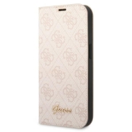 Guess GUBKP14SHG4SHP iPhone 14 / 15 / 13 6.1" różowy/pink book 4G Vintage Gold Logo