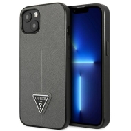 Guess GUHCP14MPSATLG iPhone 14 Plus / 15 Plus 6.7" srebrny/silver hardcase SaffianoTriangle Logo