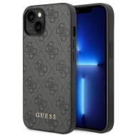 Guess GUHCP14SG4GFGR iPhone 14 / 15 / 13 6.1" szary/grey hard case 4G Metal Gold Logo