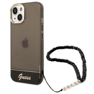 Guess GUHCP14SHGCOHK iPhone 14 / 15 / 13 6.1" czarny/black hardcase Translucent Pearl Strap