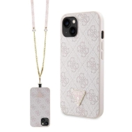 Guess GUHCP14SP4TDSCPP iPhone 14 / 15 / 13 6.1" różowy/pink hardcase Crossbody 4G Metal Logo