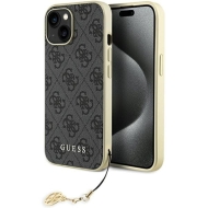 Guess GUHCP15SGF4GGR iPhone 15 / 14 / 13 6.1" szary/grey hardcase 4G Charms Collection