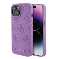 Guess GUHCP15SP4EPMU iPhone 15 / 14 / 13 6.1" fioletowy/light purple hardcase Leather 4G Stamped